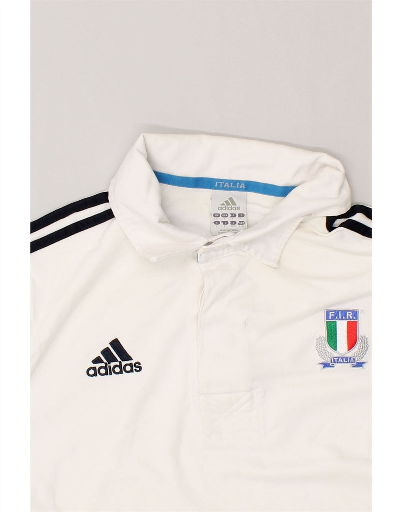 ADIDAS Mens Polo Shirt Large White Cotton | Vintage Adidas | Thrift | Second-Hand Adidas | Used Clothing | Messina Hembry 