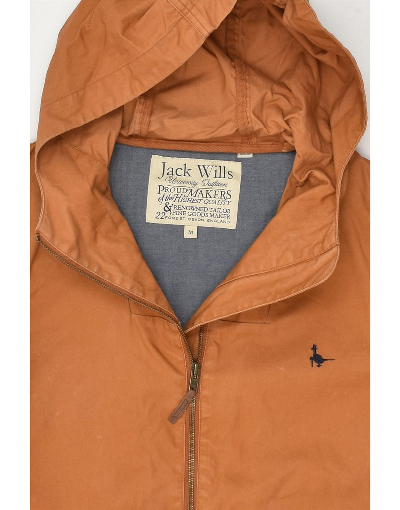 JACK WILLS Mens Hooded Rain Jacket UK 38 Medium Brown Cotton | Vintage Jack Wills | Thrift | Second-Hand Jack Wills | Used Clothing | Messina Hembry 