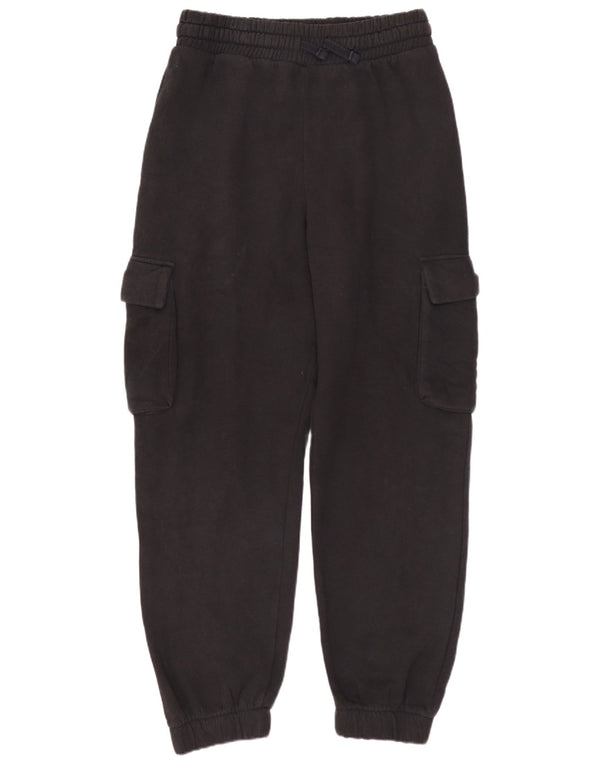 ZARA Womens Cargo Tracksuit Trousers Joggers UK 8 Small  Black Cotton
