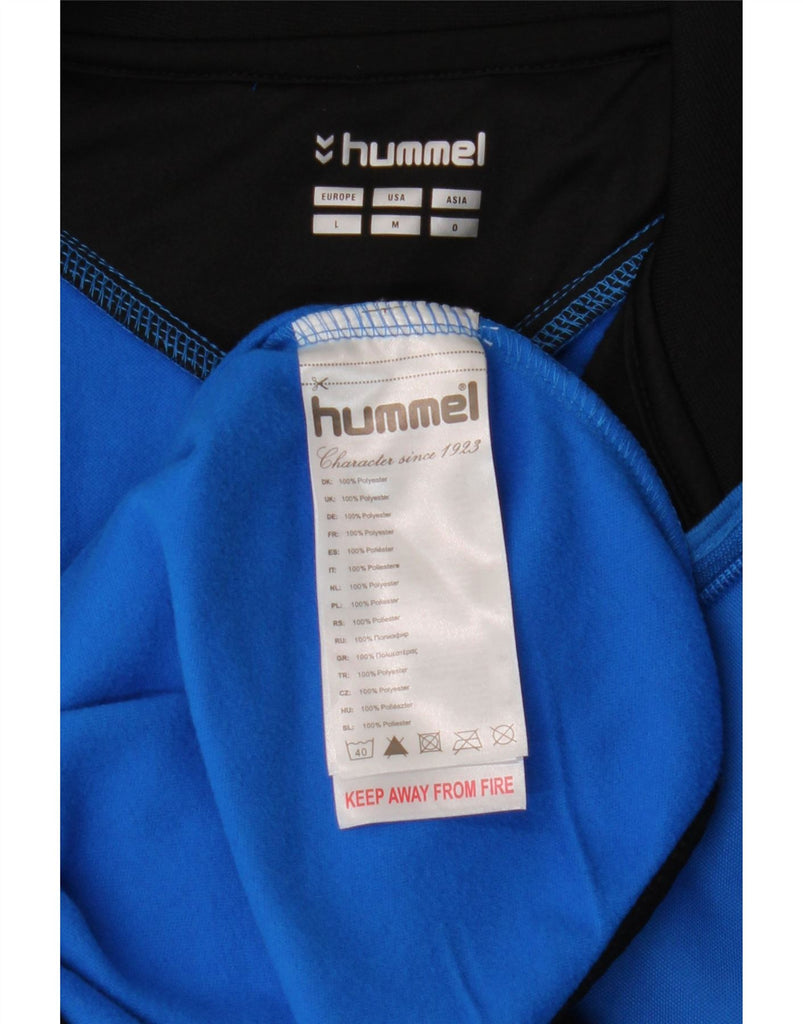 HUMMEL Mens Graphic Zip Neck Pullover Tracksuit Top Large Blue Colourblock Vintage Hummel and Second-Hand Hummel from Messina Hembry 