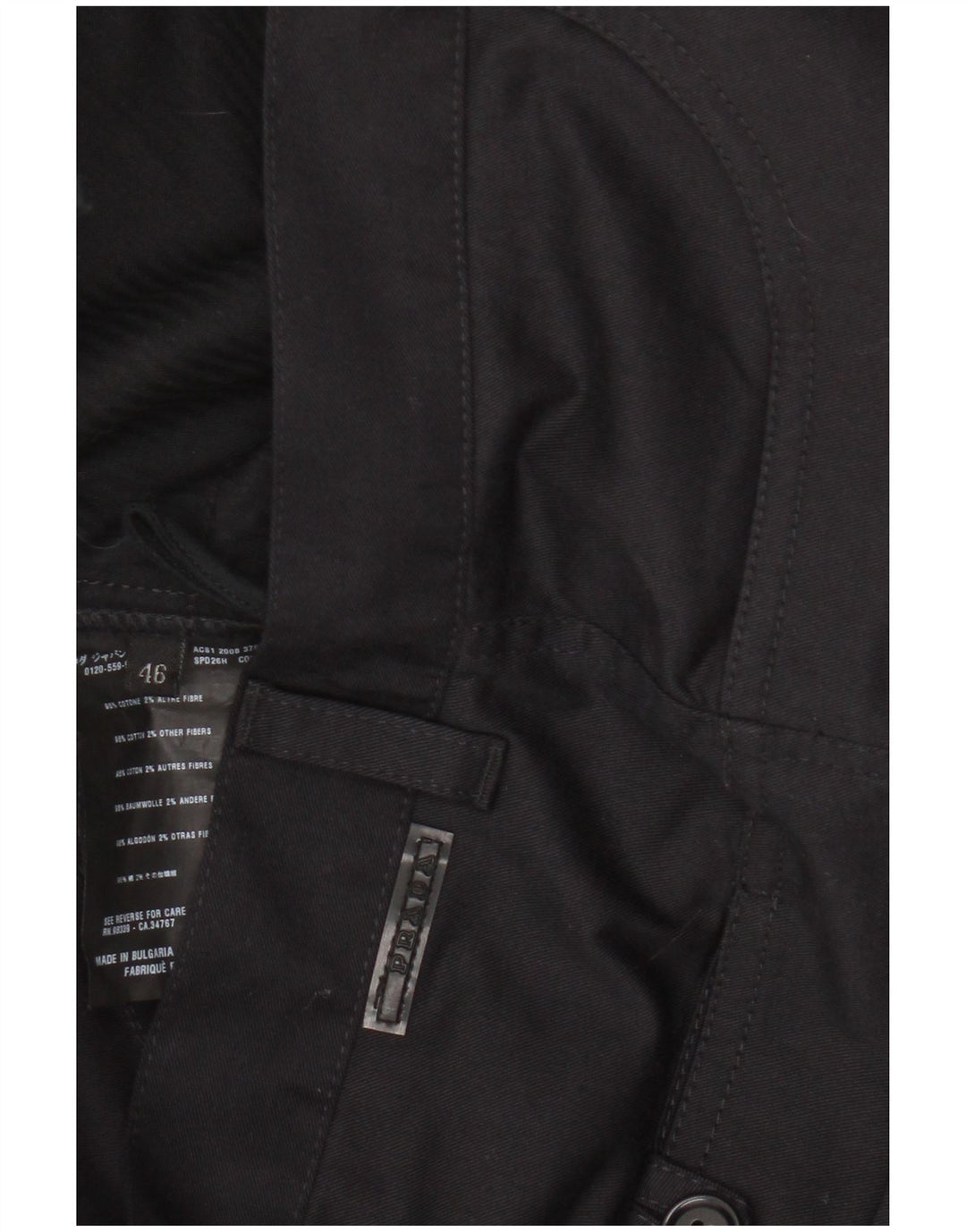 Prada Womens Straight Casual Trousers IT 46 Large W32 L29 Black Cotton