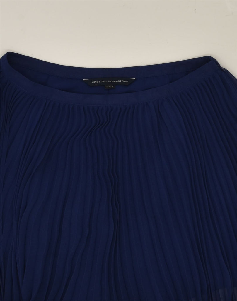 FRENCH CONNECTION Womens Mini Skirt UK 8 Small W26 Navy Blue Polyester | Vintage French Connection | Thrift | Second-Hand French Connection | Used Clothing | Messina Hembry 