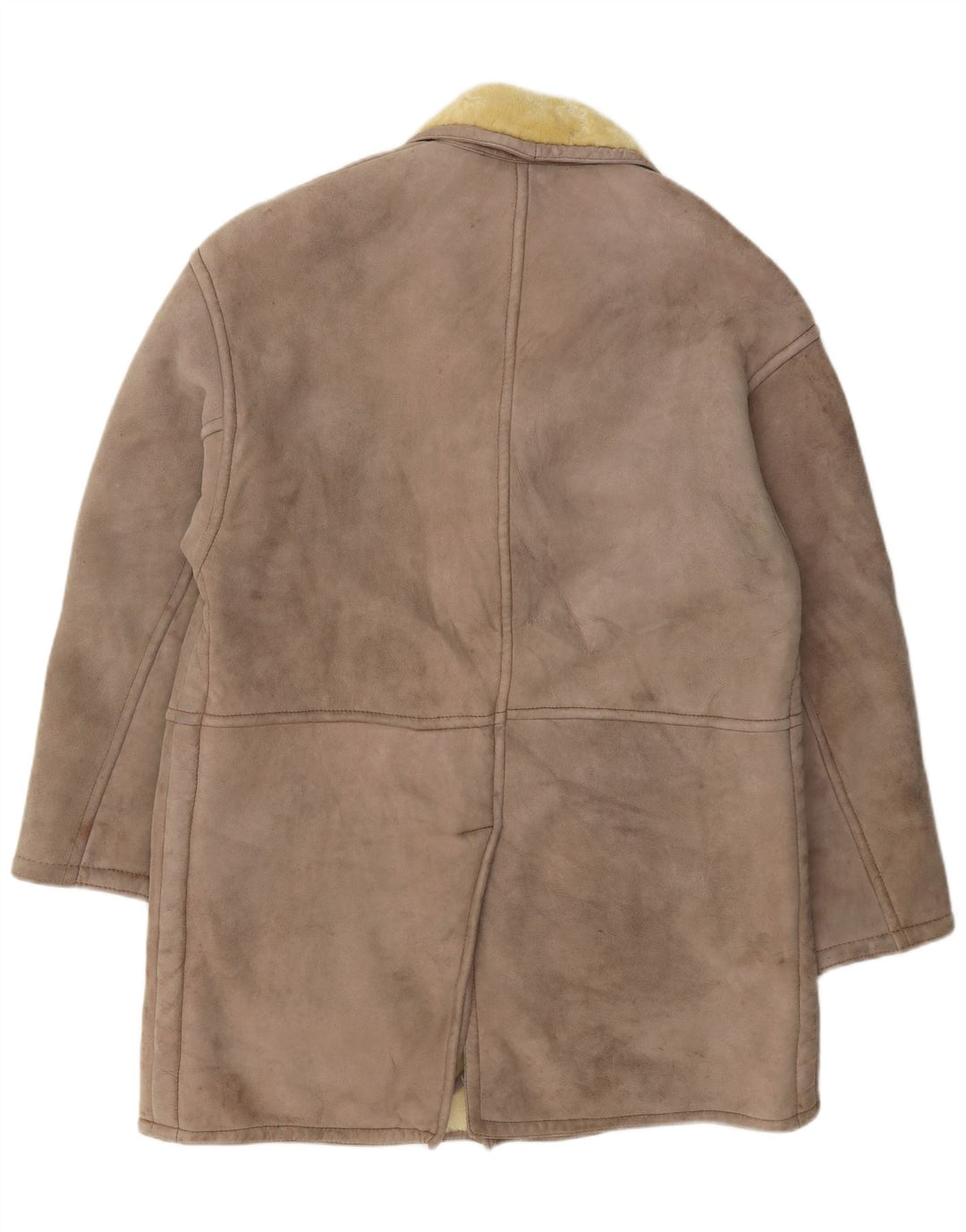 Emme Mens Shearling Overcoat UK 36 Small Grey Colourblock
