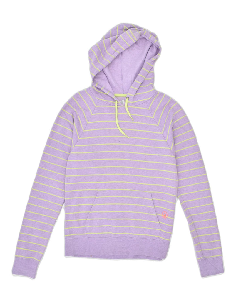 VOLCOM Womens Hoodie Jumper UK 12 Medium Purple Striped Cotton | Vintage | Thrift | Second-Hand | Used Clothing | Messina Hembry 