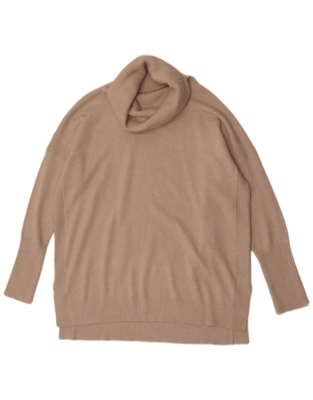 French Connection Womens Roll Neck Jumper Sweater UK 14 Medium Beige