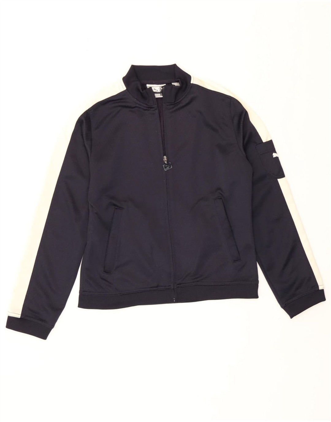Puma Womens Tracksuit Top Jacket UK 10 Small Navy Blue Colourblock