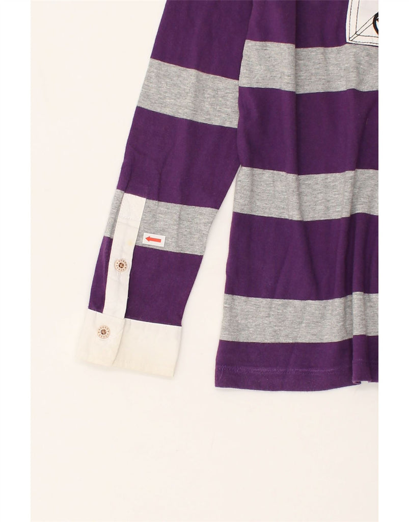 GUESS Girls Graphic Long Sleeve Polo Shirt 11-12 Years Purple Striped | Vintage Guess | Thrift | Second-Hand Guess | Used Clothing | Messina Hembry 