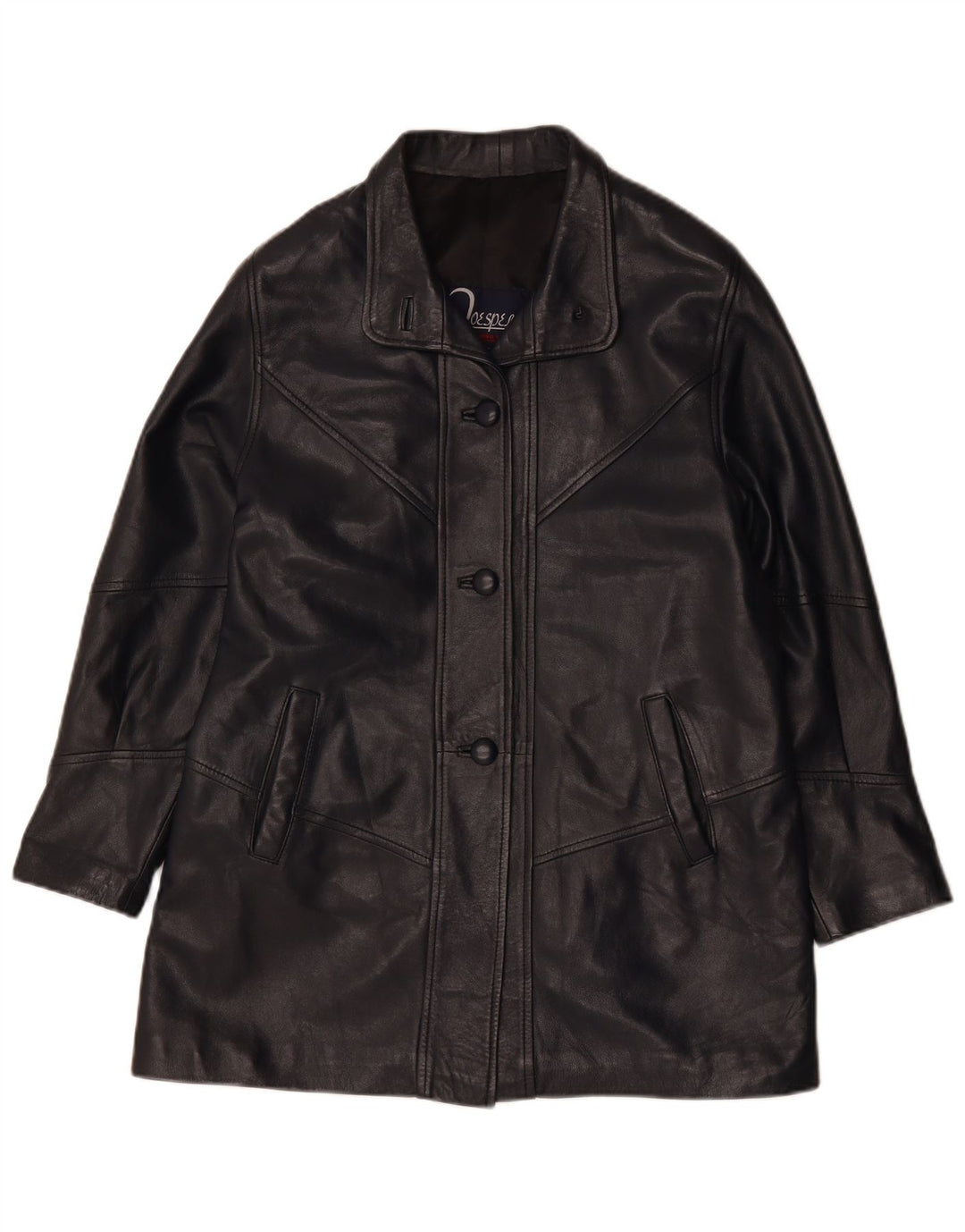 Vintage Womens Leather Jacket UK 14 Medium Black Leather