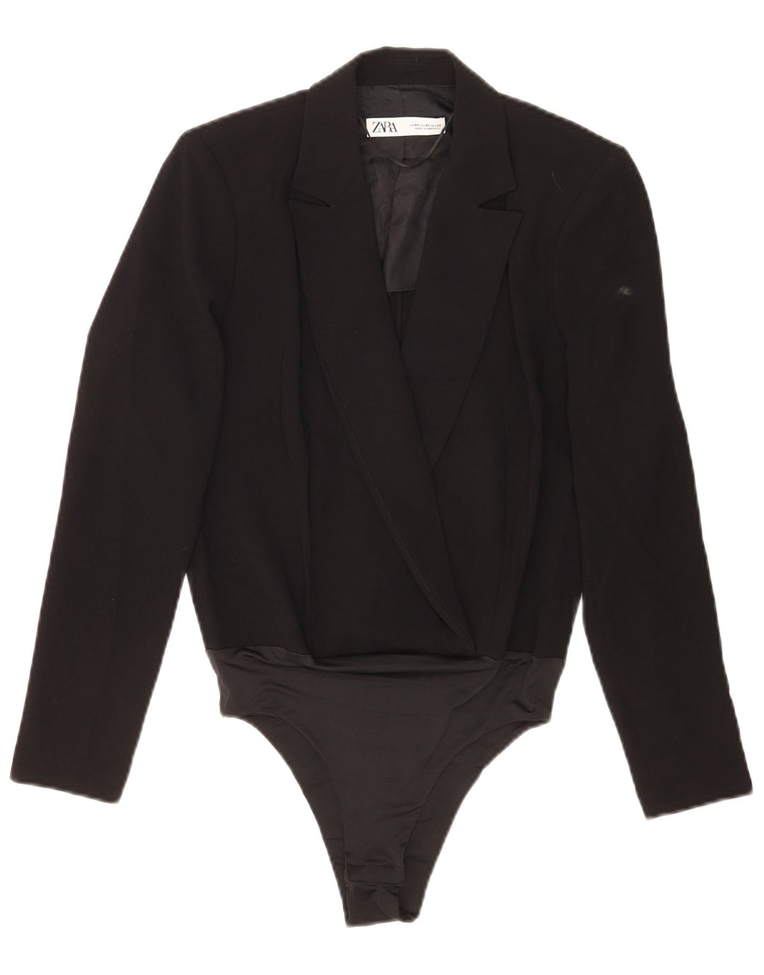 Zara Womens Blazer Bodysuit UK 6 XS Black Polyester