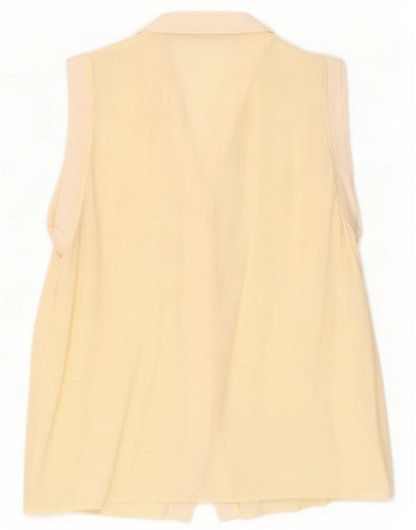 Max & Co. Womens Sleeveless Open Cardigan Top UK 12 Medium Beige