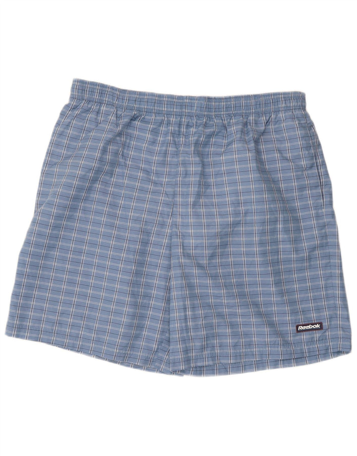 Reebok Mens Sport Shorts 2XL  Blue Check Polyester