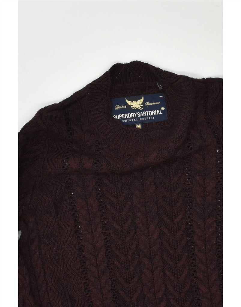 SUPERDRY Womens Crew Neck Jumper Sweater UK 12 Medium Brown Acrylic | Vintage Superdry | Thrift | Second-Hand Superdry | Used Clothing | Messina Hembry 