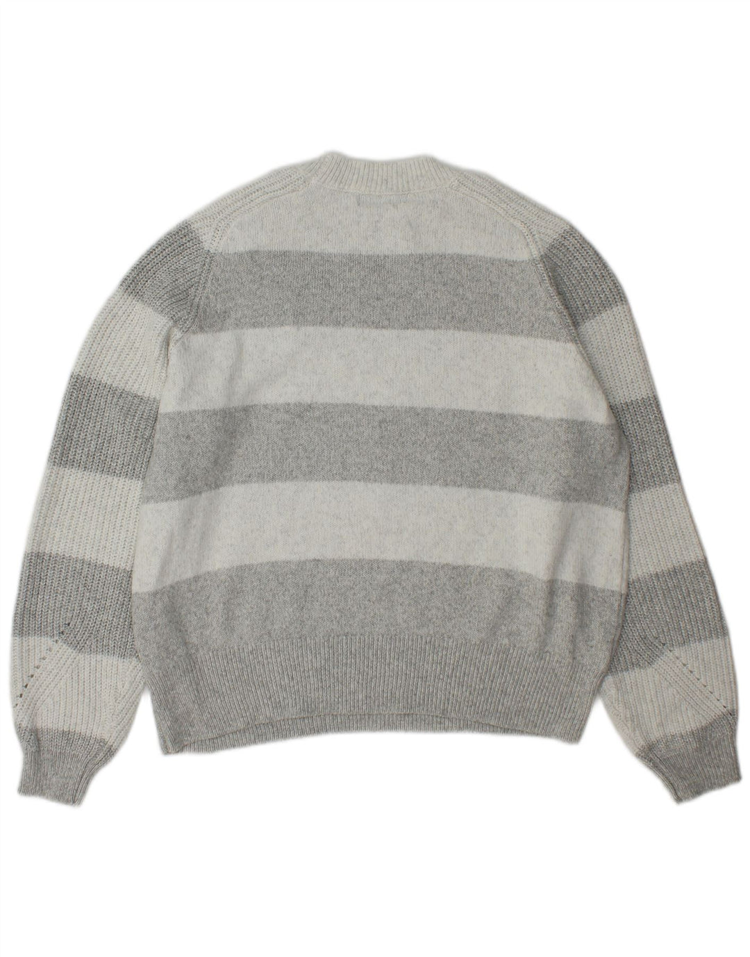 Marks & Spencer Womens Crew Neck Jumper Sweater UK 16 Large Grey Striped