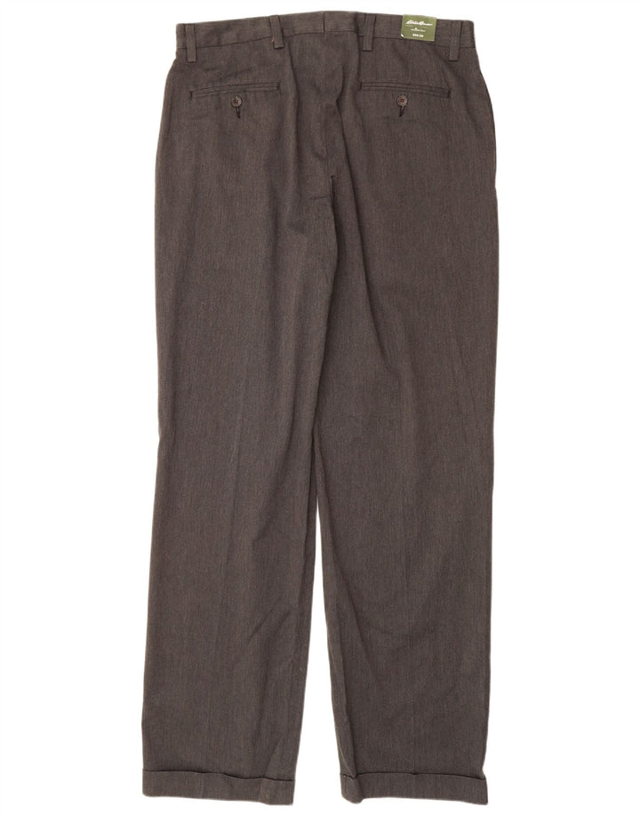 EDDIE BAUER Mens Classic Fit Pegged Chino Trousers W36 L36 Grey Cotton
