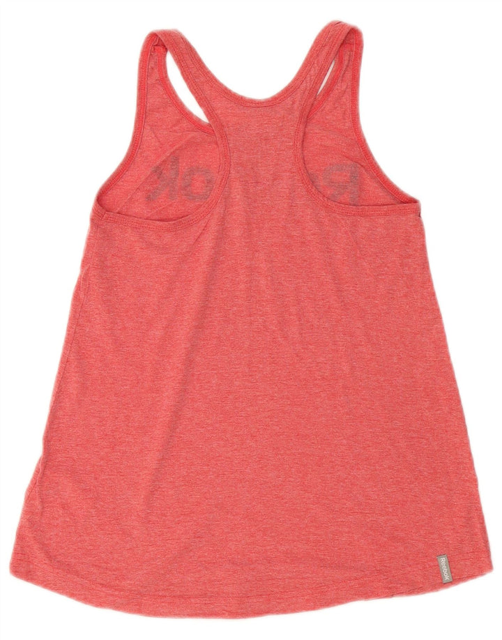 REEBOK Womens Graphic Vest Top UK 6 XS Red Cotton