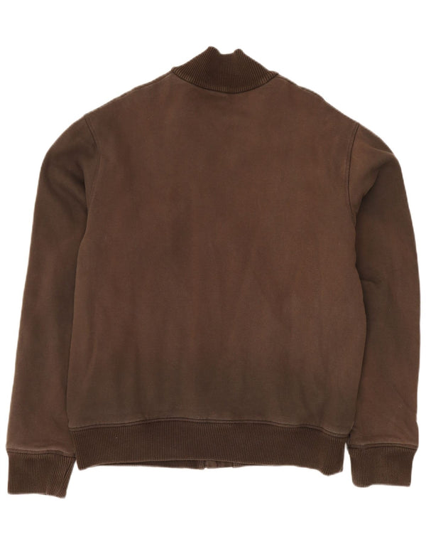 TIMBERLAND Mens Slim Fit Bomber Jacket UK 40 Large Brown Cotton