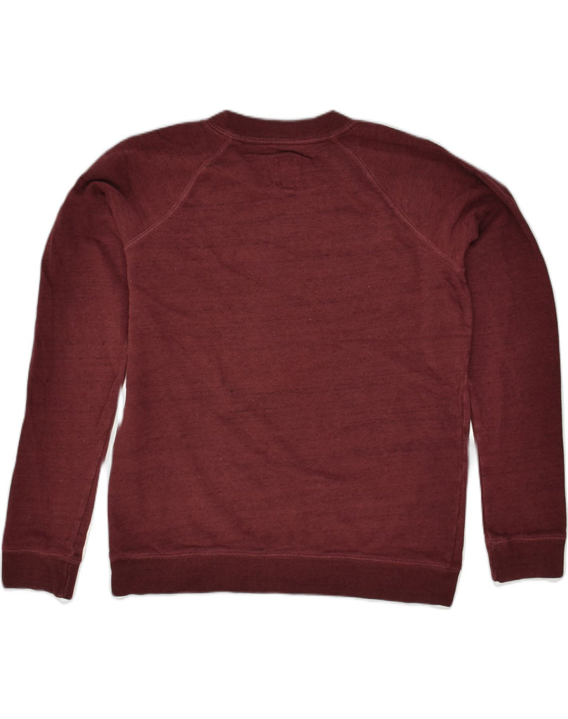 JACK WILLS Womens Graphic Sweatshirt Jumper UK 12 Medium Burgundy Cotton | Vintage Jack Wills | Thrift | Second-Hand Jack Wills | Used Clothing | Messina Hembry 