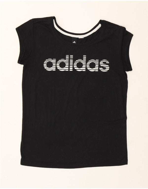 Adidas Womens Graphic T-Shirt Top UK 12 Medium Black