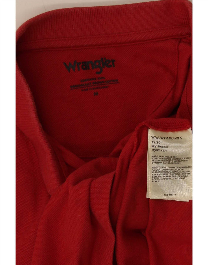Wrangler Mens Polo Shirt Medium Red Cotton