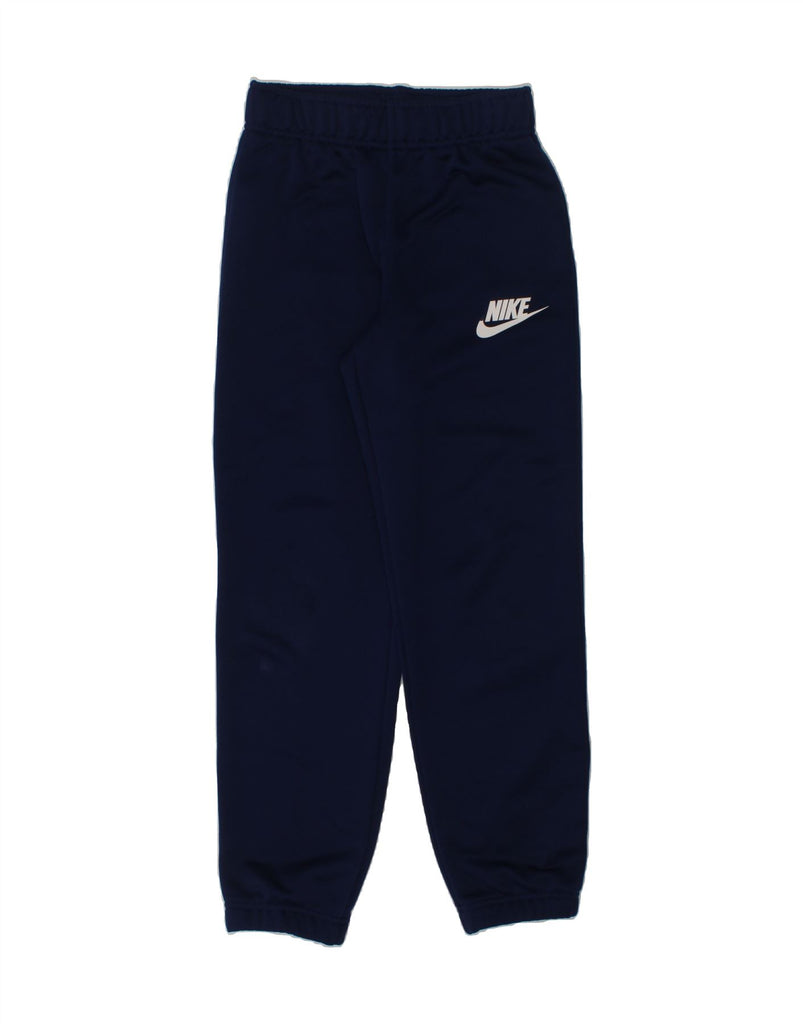NIKE Boys Graphic Tracksuit Trousers Joggers 8-9 Years Small Navy Blue | Vintage Nike | Thrift | Second-Hand Nike | Used Clothing | Messina Hembry 