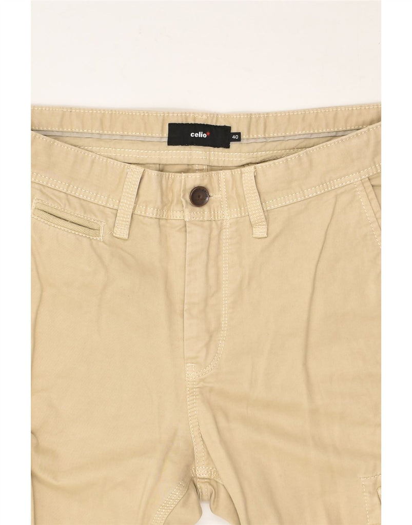 CELIO Womens Straight Cargo Trousers EU 40 Medium W32 L32 Beige Cotton | Vintage Celio | Thrift | Second-Hand Celio | Used Clothing | Messina Hembry 