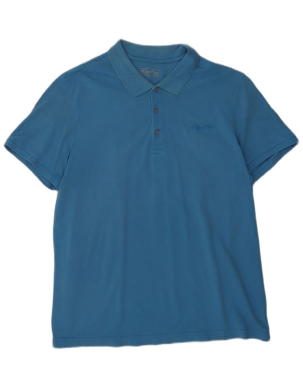 LOTTO Mens Polo Shirt 2XL Blue