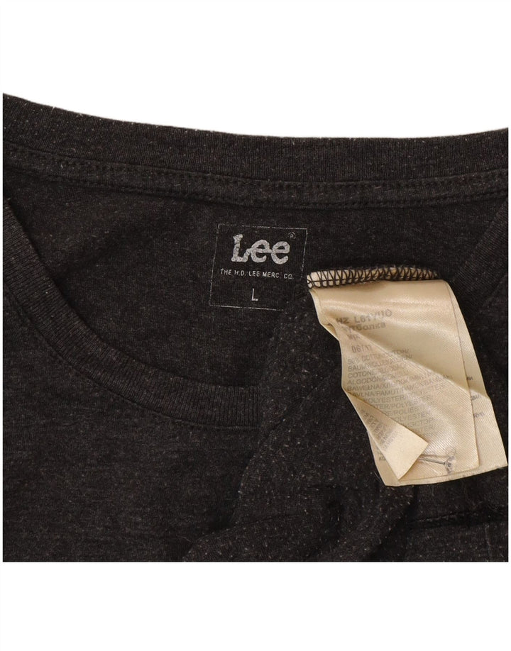 Lee Mens Graphic Top Long Sleeve Large Grey Cotton