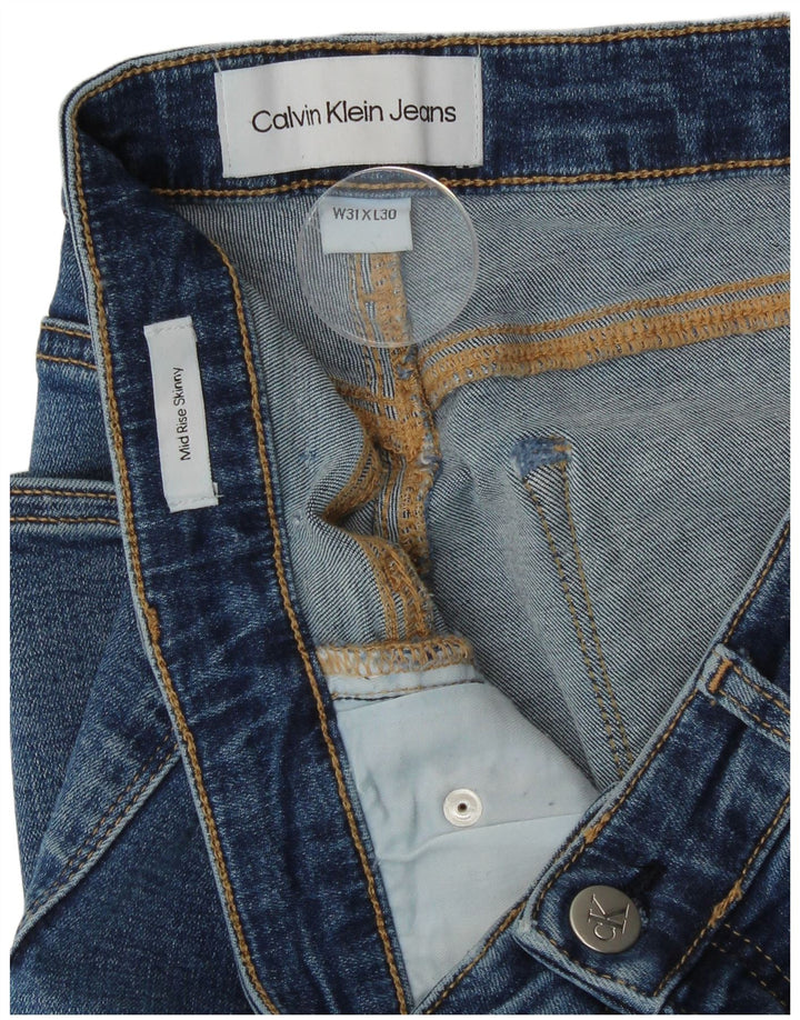 Calvin Klein Womens Mid Rise Skinny Jeans W31 L26 Blue