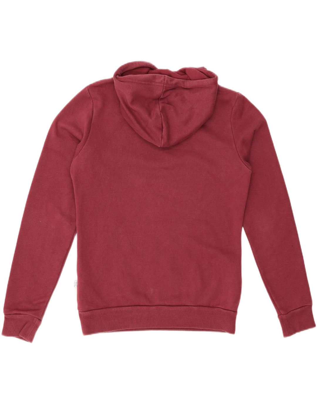 PUMA Womens Graphic Hoodie Jumper UK 10 Small Burgundy Cotton