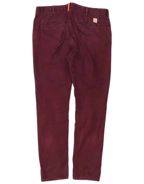 Superdry Mens Slim Fit Chino Trousers XL W38 L32 Burgundy Cotton