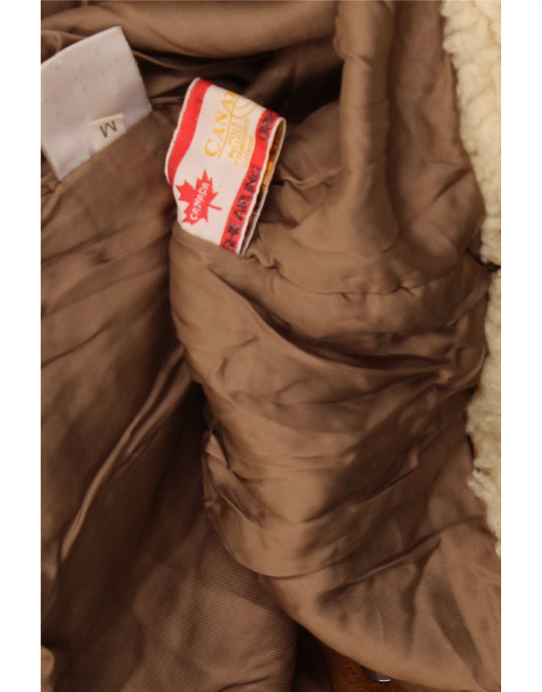 Vintage Womens Oversized Shearling Coat UK 14 Medium Beige
