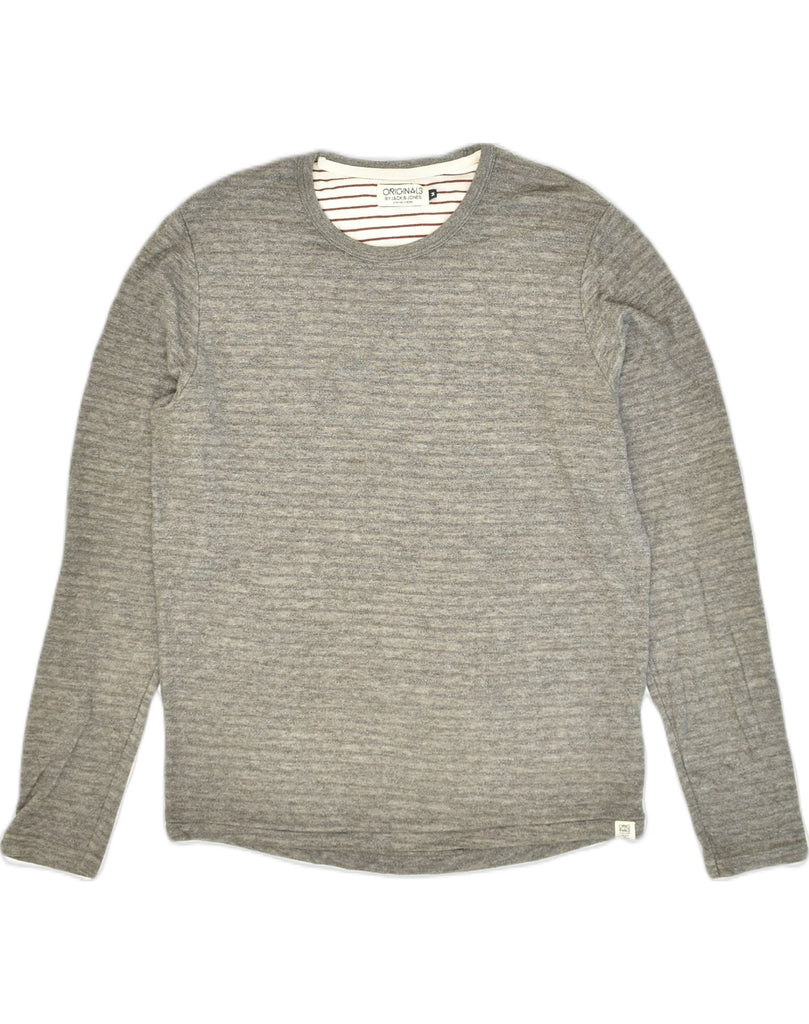 JACK & JONES Mens Crew Neck Jumper Sweater Medium Grey Cotton | Vintage Jack & Jones | Thrift | Second-Hand Jack & Jones | Used Clothing | Messina Hembry 