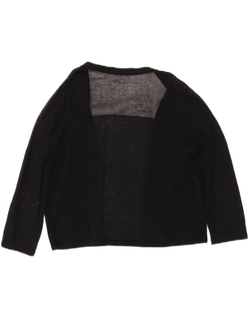 MARKS & SPENCER Womens See Through Cardigan Top UK 12 Medium Black Vintage Marks & Spencer and Second-Hand Marks & Spencer from Messina Hembry 