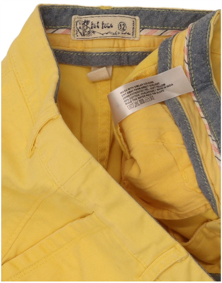 Fat Face Womens Chino Shorts UK 12 Medium W32  Yellow Cotton