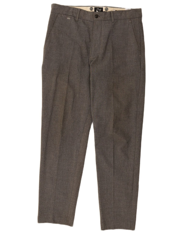 Zara Mens Slim Chino Trousers EU 38 Small W30 L29 Grey Cotton
