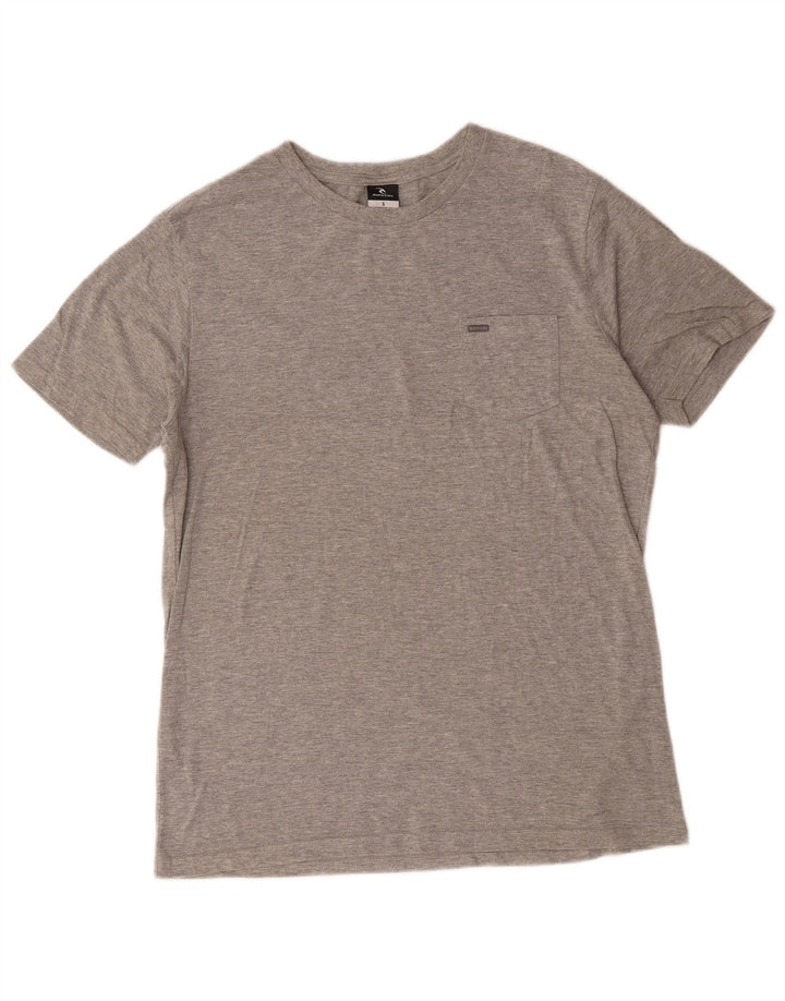 Rip Curl Mens T-Shirt Top Small Grey Flecked Cotton