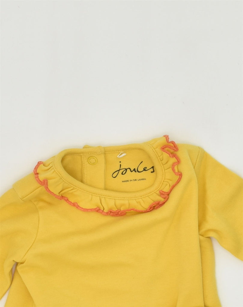 JOULES Baby Girls Bodysuit 9-12 Months Yellow Cotton | Vintage Joules | Thrift | Second-Hand Joules | Used Clothing | Messina Hembry 
