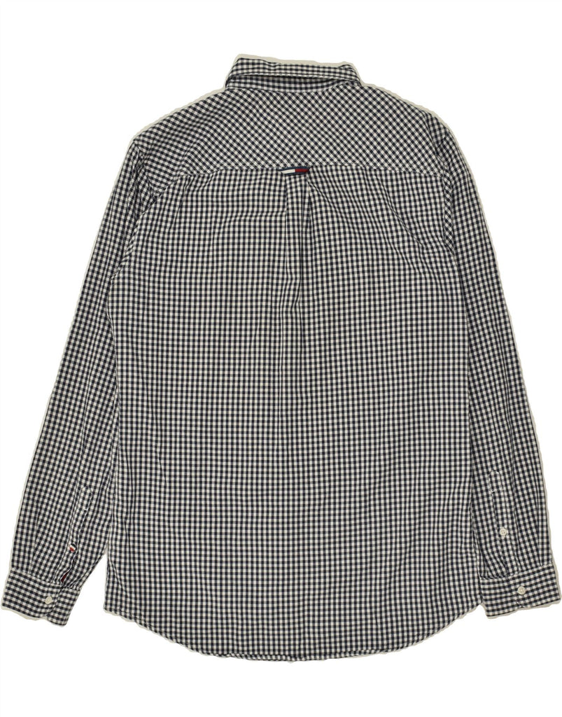 TOMMY HILFIGER Mens Regular Fit Shirt Large Black Gingham | Vintage Tommy Hilfiger | Thrift | Second-Hand Tommy Hilfiger | Used Clothing | Messina Hembry 