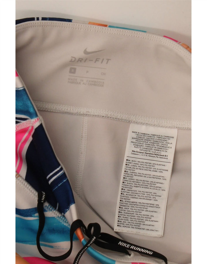 Nike Womens Dri Fit Leggings UK 8 Small Multicoloured Striped Polyester