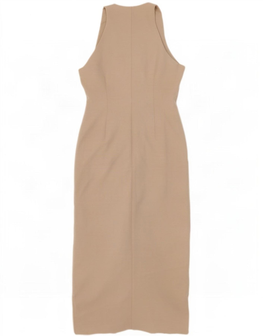 Michelle Keegan Womens Sleeveless Maxi Dress UK 12 Medium Beige Polyester