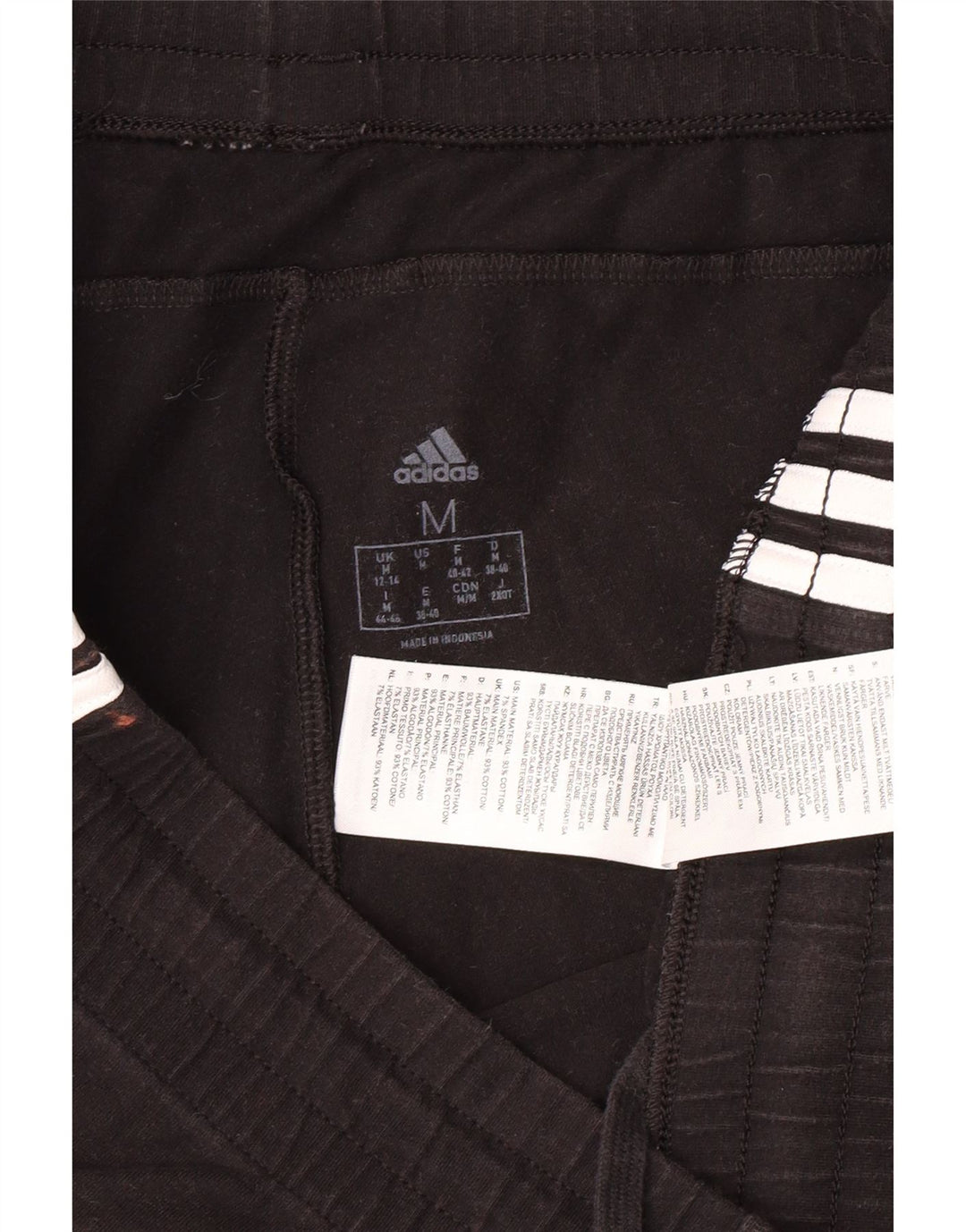 ADIDAS Womens Sport Shorts UK 12/14 Medium  Black Cotton
