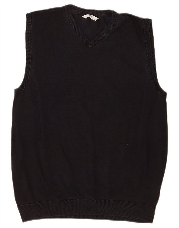 Marks & Spencer Boys Vest Tank Top 14-15 Years Black Cotton