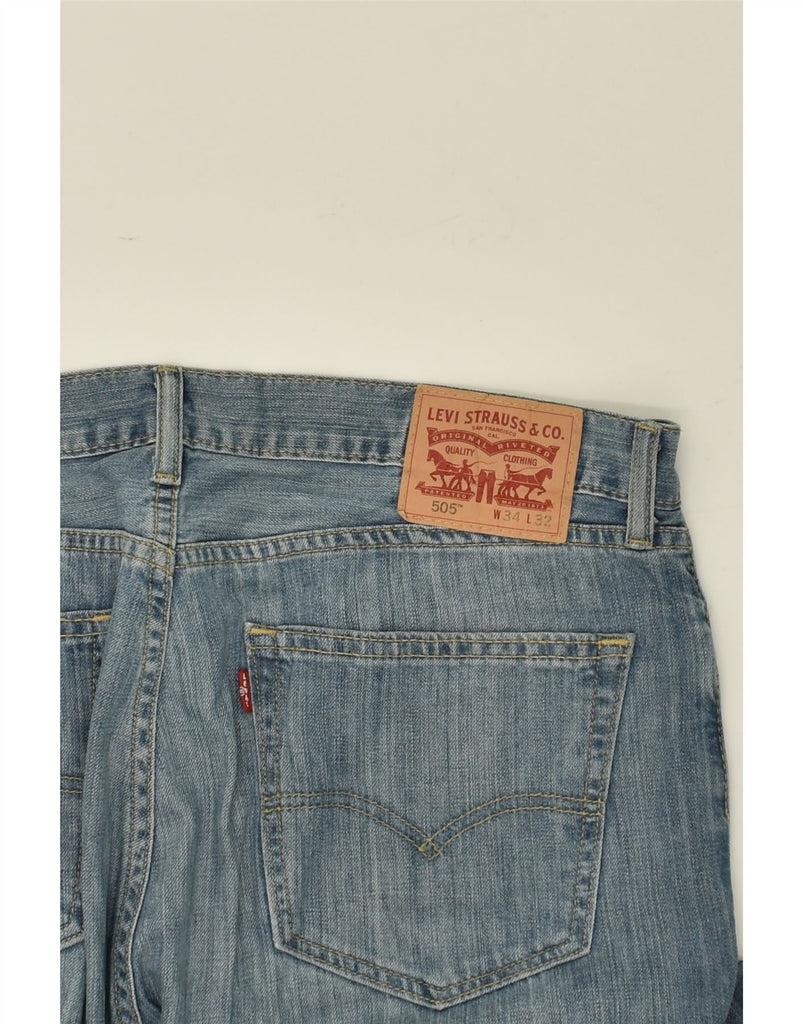 LEVI'S Mens 505 Straight Jeans W34 L29 Blue Cotton | Vintage Levi's | Thrift | Second-Hand Levi's | Used Clothing | Messina Hembry 