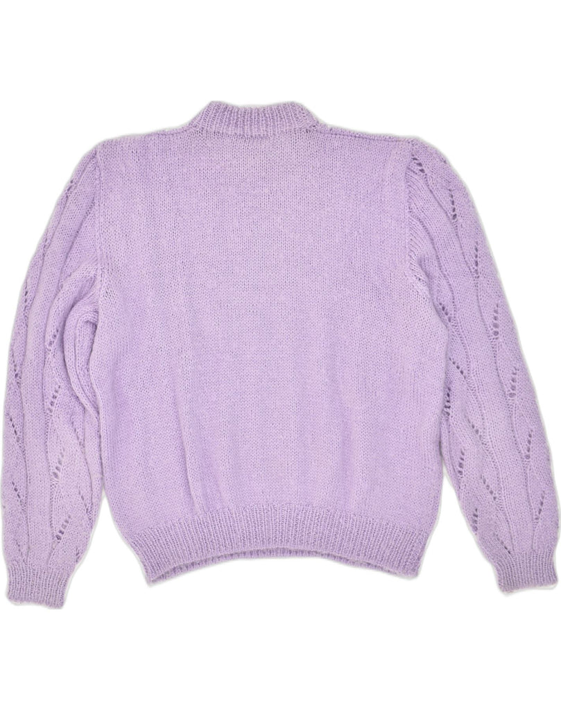 VINTAGE Womens Crew Neck Jumper Sweater UK 16 Large Purple Wool | Vintage Vintage | Thrift | Second-Hand Vintage | Used Clothing | Messina Hembry 