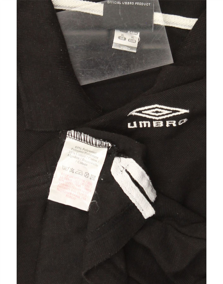 Umbro Mens Polo Shirt XL Black Polyester