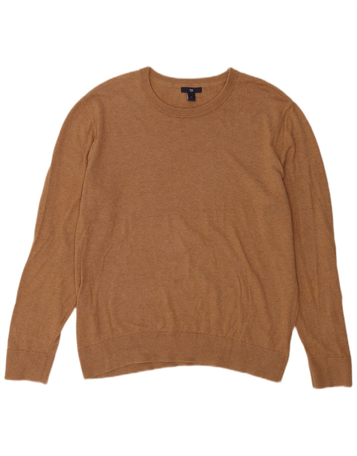 Gap Mens Crew Neck Jumper Sweater Large Brown Cotton