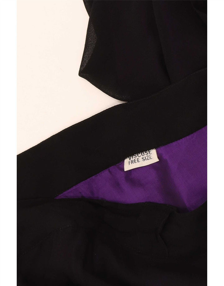 Vintage Womens Wrap Skirt One Size W48 Black Viscose