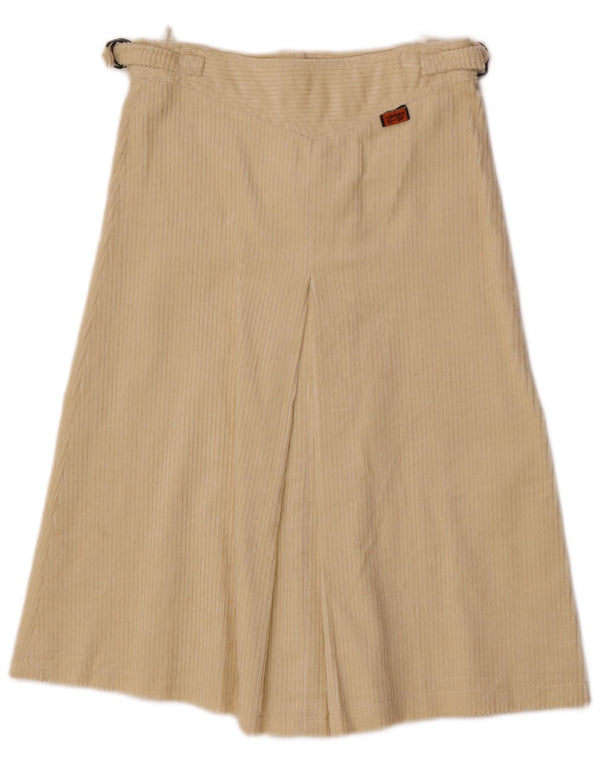 Vintage Womens Corduroy Skirt W26 Small Off White