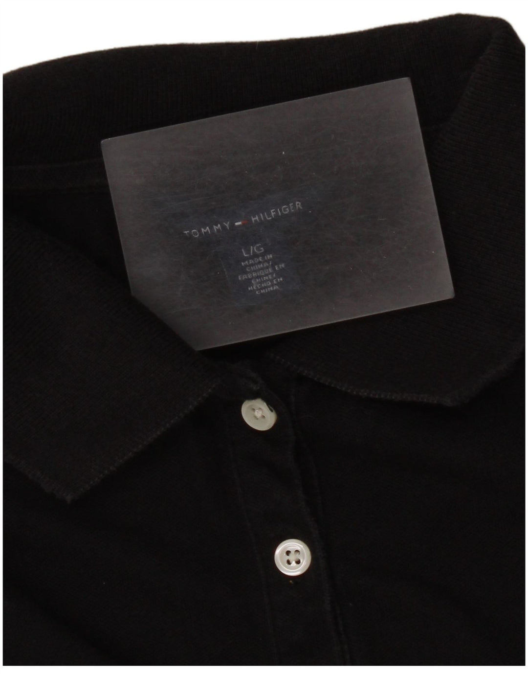 Tommy Hilfiger Womens Polo Shirt UK 14 Large Black