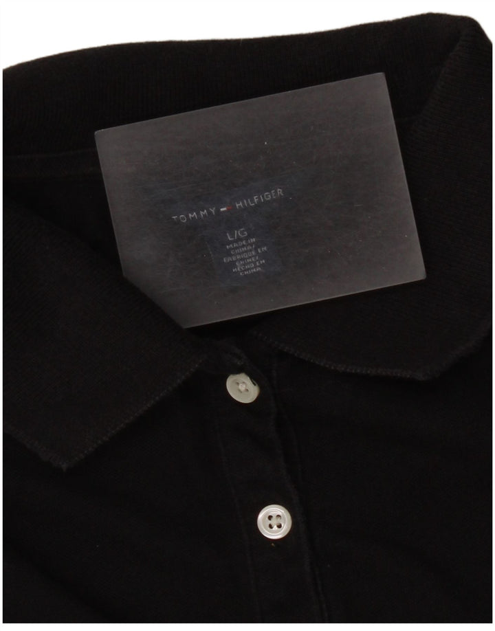 Tommy Hilfiger Womens Polo Shirt UK 14 Large Black